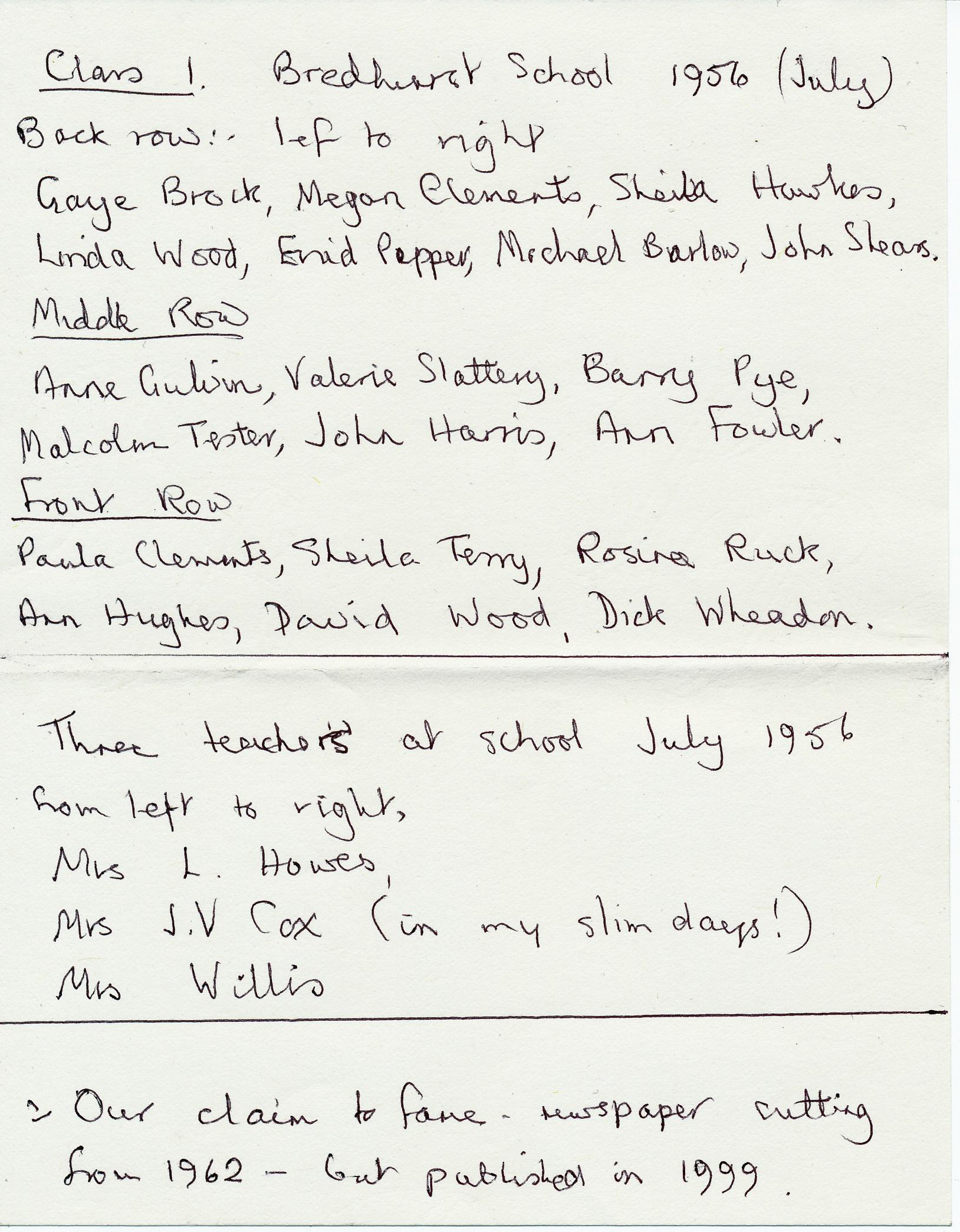 1956 - Names